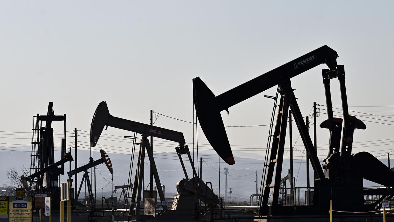 Energy stocks tracked falls in global crude oil prices. Picture: Frederic J. Brown / AFP