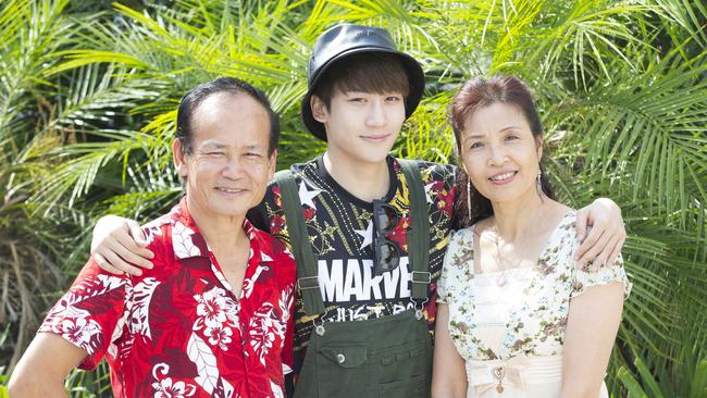 Prince Mak with his parents Jackson and Lily. Picture: Melvyn Knipe