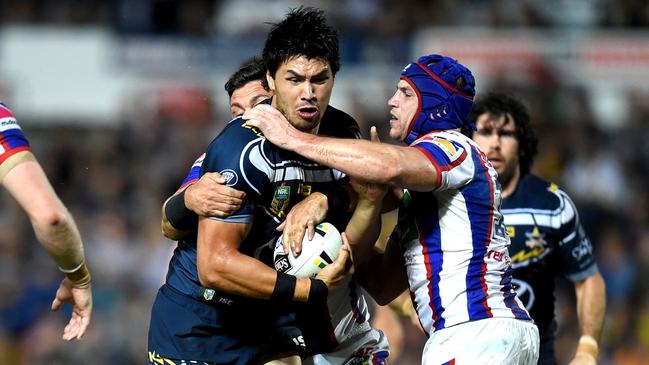 Jordan MCLEAN. NRL; North Queensland Cowboys Vs Newcastle Knights at 1300Smiles Stadium. Picture: Alix Sweeney