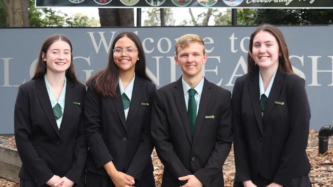 Loganlea State High School captains Kaile Beynon-Steinfeld, Claire Brown, Shelby Krueger, and Taylah Te Rauna. Photo – contributed.