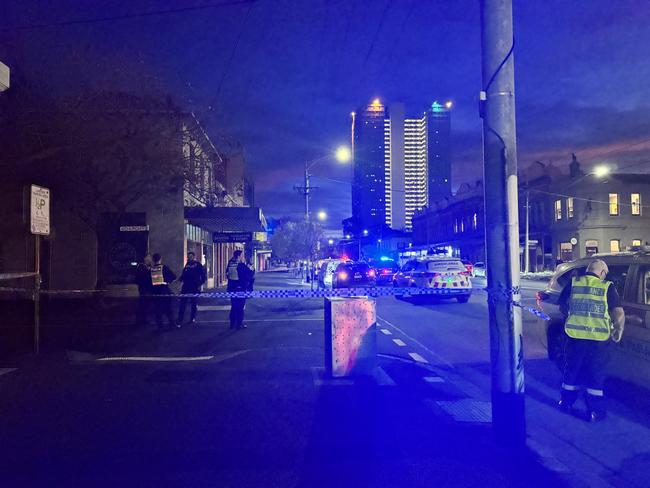 A woman is dead and a man injured after a police shooting in South Melbourne. Picture: Regan Hodge