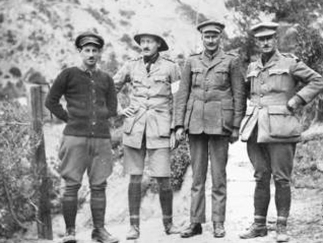 Dr Claude Tozer, second from left, at Gallipoli in 1915. Picture: AWM