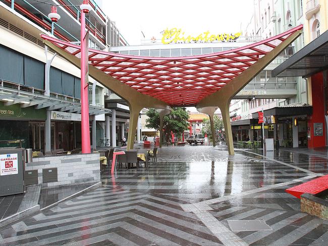 The scene in Chinatown Mall the day after Cole Miller was punched and later died from his injuries. Picture: Marc Robertson