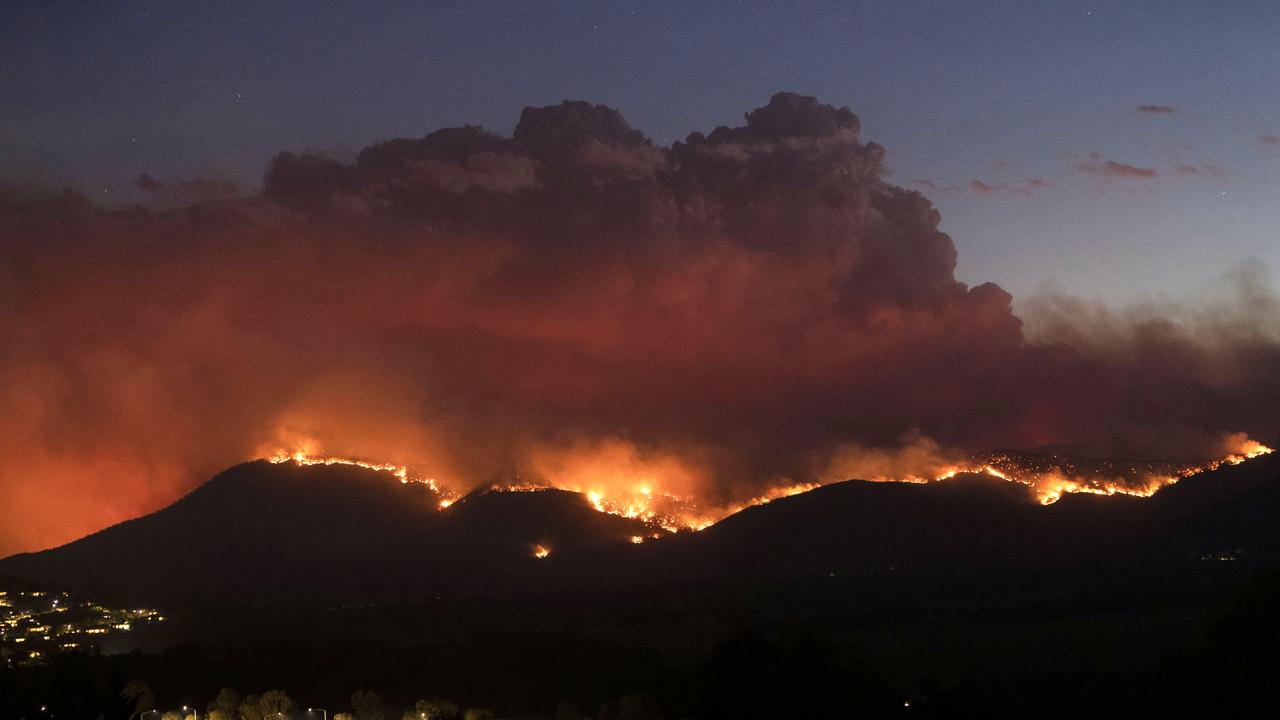 A fire is burning on the suburban fringe of Canberra. Picture: Getty Images/Brook Mitchell