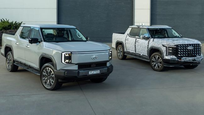 LDV’s Terron 9 Ute will be sold in electric (left) and diesel form.