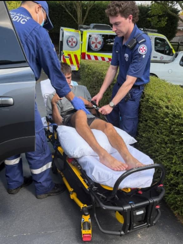 Angus Mackay treated by paramedics