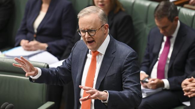 Anthony Albanese during question time in the House of Representatives on Monday. Picture: Martin Ollman/NCA NewsWire