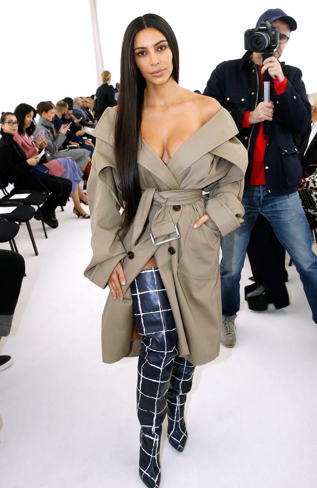 Kim Kardashian and Photographer Loic Prigent attend the Balenciaga show as part of the Paris Fashion Week Womenswear Spring/Summer 2017 on October 2, 2016 in Paris, France. Picture: Getty