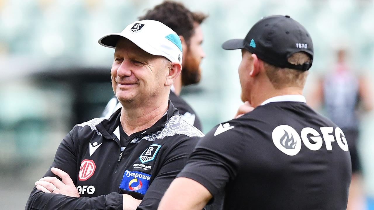 Port Adelaide coach Ken Hinkley said the move to drop Hamish Hartlett was about taking some pressure off him. Picture: Mark Brake/Getty Images