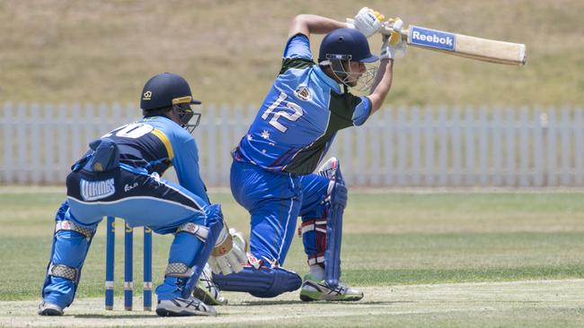 Arshvir Singh bats for Darling Downs and South West Queensland against Northern Suburbs. Picture: Nev Madsen