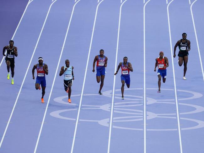 Letsile Tobego on his way to 200m gold. Picture: Odd Andersen / AFP