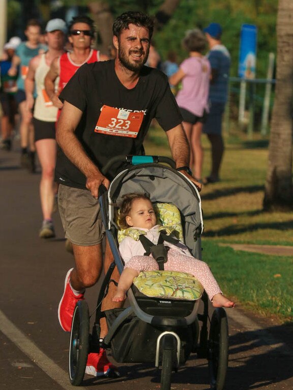 Liam Rowan and his daughter Rey. Picture: Glenn Campbell