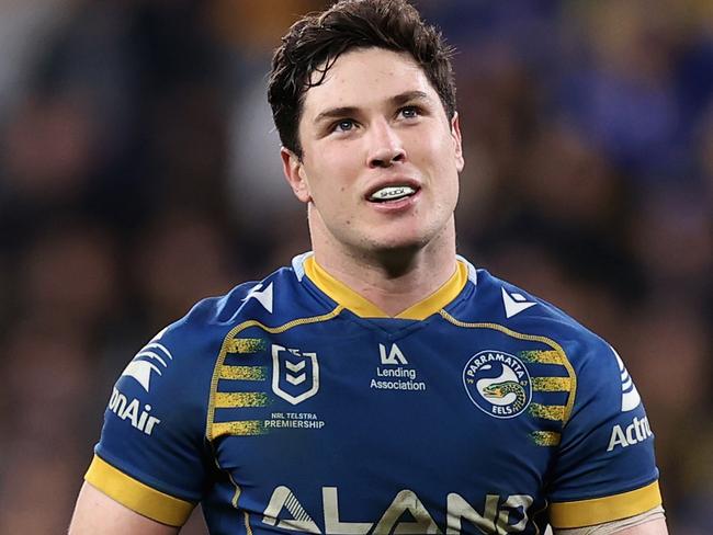 SYDNEY, AUSTRALIA - JULY 29: Mitchell Moses of the Eels looks on during the round 20 NRL match between the Parramatta Eels and the Penrith Panthers at CommBank Stadium, on July 29, 2022, in Sydney, Australia. (Photo by Cameron Spencer/Getty Images)