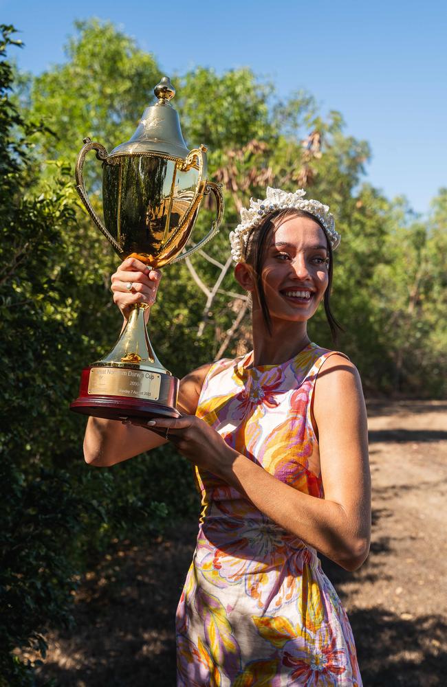 Darwin Cup Carnival ambassador Tannwyn Lewis ahead of the big day at the Darwin Turf Club. Picure: Pema Tamang Pakhrin