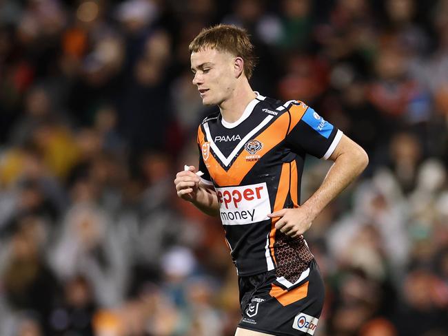 Lachlan Galvin’s time at the Wests Tigers is over. Picture: Cameron Spencer/Getty Images