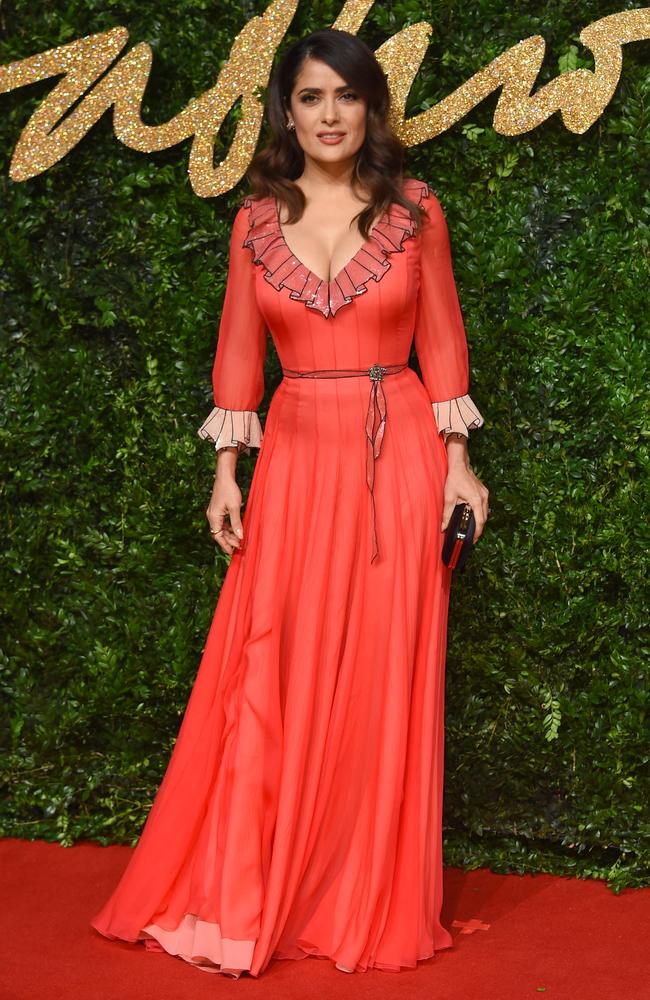 Salma Hayek attends the British Fashion Awards 2015 at London Coliseum on November 23, 2015 in London, England. Picture: AP