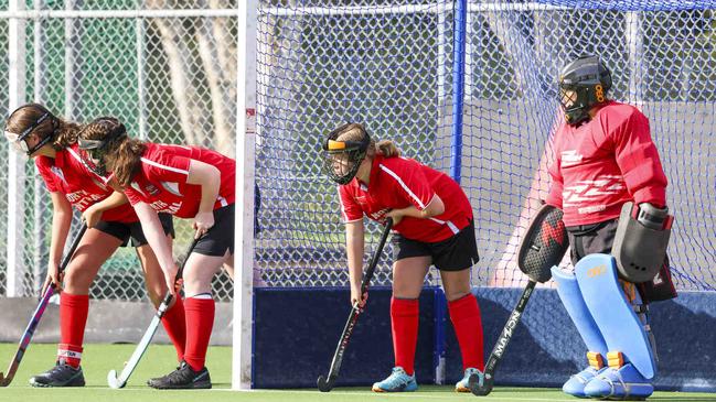 The Under 13 Girls from Glenelg and North Central faced off at Essendon. Picture by Wayne Taylor.