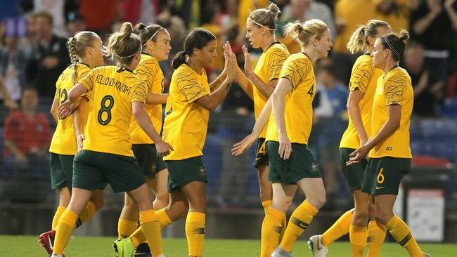 The emphatic win put the Matildas back on track. (Ashley Feder/Getty Images)