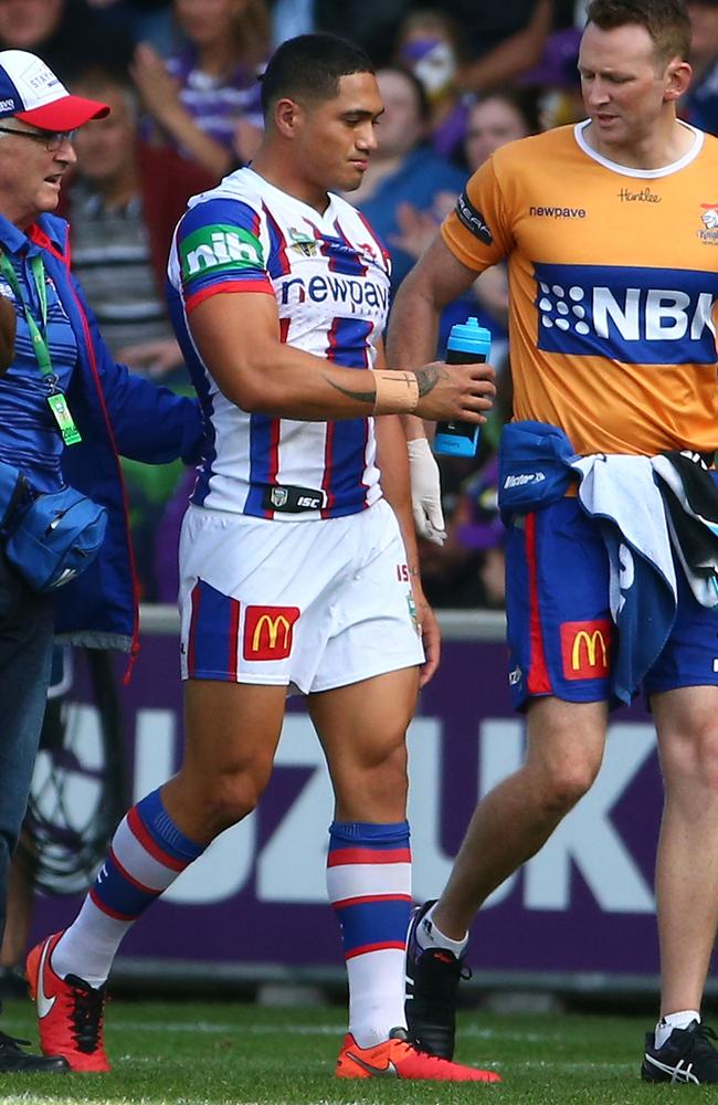 Sione Mata'utia suffered concussion early in the match.