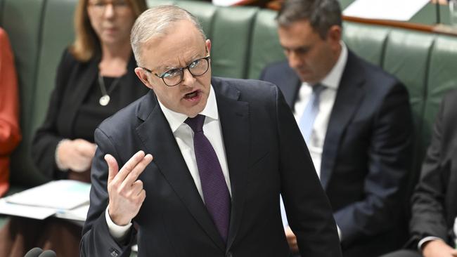 Anthony Albanese during question time at Parliament House. Picture: NewsWire/Martin Ollman