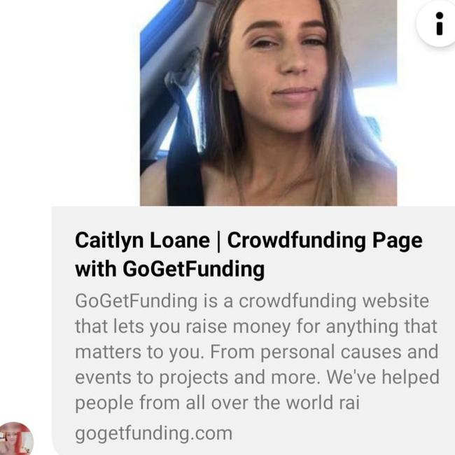 A fake fundraiser set up on GoGetFunding following death of Catie Loane.