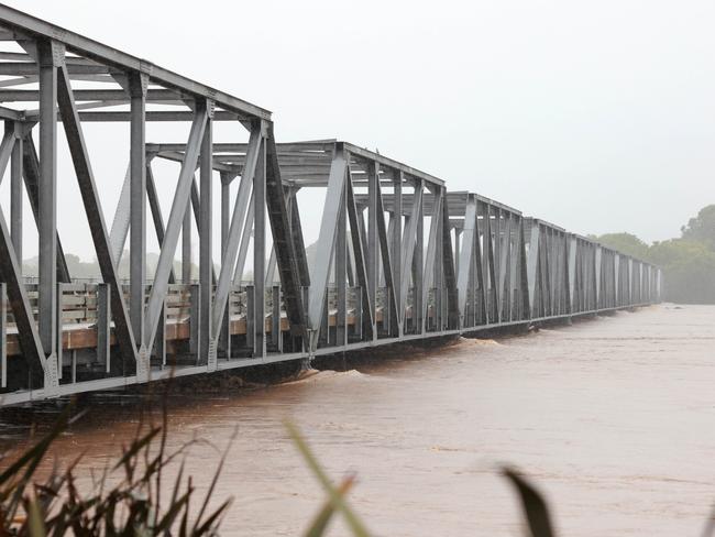 Floodwaters are seen in and around Taree on the mid-north coast of NSW as torrential rain inundates the region. Picture: NewsWire / Scott Calvin