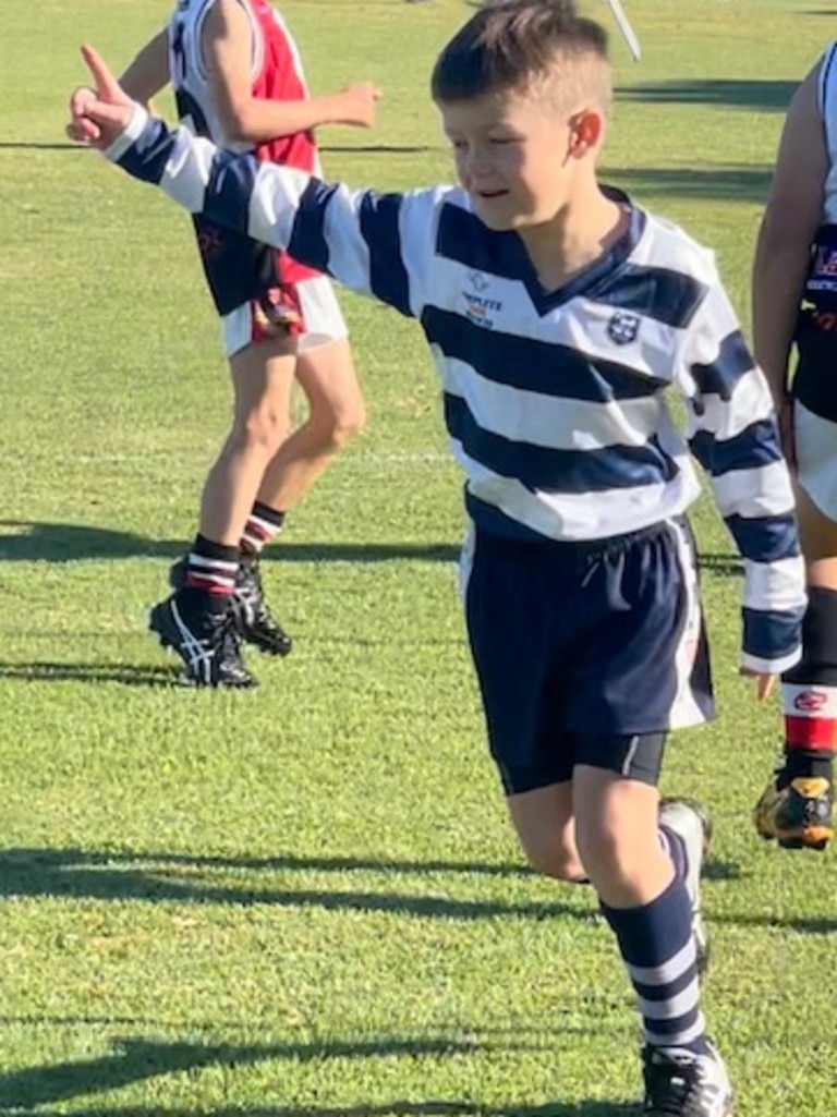 SA Little Legend Jobe Clifford, 7, from the Blyth/Snowtown Cats U9 football side. We are told Jobe is ‘the ultimate AFL/sport obsessed child (who) won’t miss a game, on or off the field.’ We hope you keep loving it, Jobe. Picture: Supplied