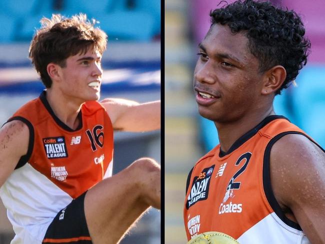 Sonny Smiler and Hugo Timms in the under-16s NT Talent sides.