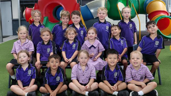 My First Year: Broadbeach State School Prep W. Front row: Charlotte, Matteo, Lili, Mason, Damien. Middle row: Lina, Sunny, Evie, Pippa, Ari, Romeo. Back row: Aiko, Tasman, Leo, Rocco, Veronica. Picture: Glenn Hampson