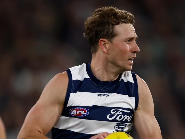Mitch Duncan in action in 2025. Picture: Michael Willson/AFL Photos via Getty Images