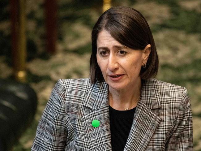 SYDNEY, AUSTRALIA - NCA NewsWire Photos OCTOBER, 21, 2020: NSW Premier Gladys Berejiklian is seen during Question Time in the Legislative Assembly at the Parliament of New South Wales, in Sydney Picture: NCA NewsWire/Bianca De Marchi. POOL via NCA NewsWire