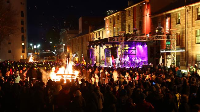 The Bonfire and Big Sing in Salamanca to finish off the Festival of Voices. Picture: SAM ROSEWARNE