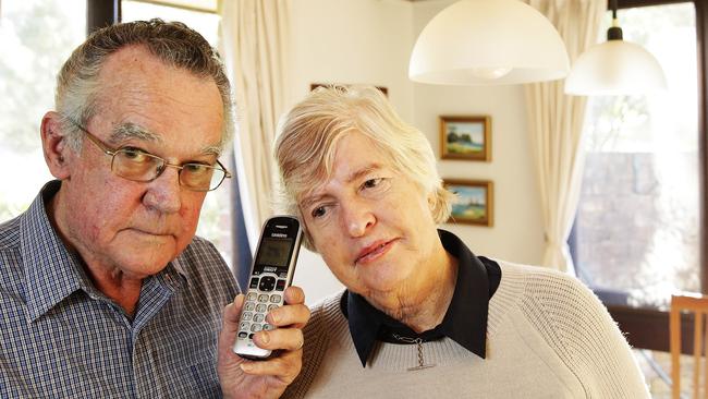 Anne and Michael Egan received a number of phone calls from someone claiming to be the ATO demanding money. Picture: Braden Fastier