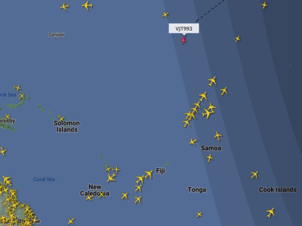 Taylor Swift's flight en route from Honolulu to Melbourne. Picture: FlightRadar