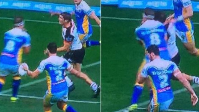 Jarrod Wallace will fight this shoulder charge at the judiciary.