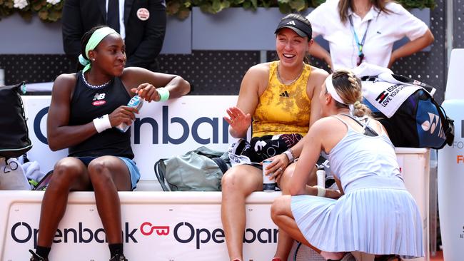 Coco Gauff and Jessica Pegula weren’t given the chance to speak. (Photo by Clive Brunskill/Getty Images)