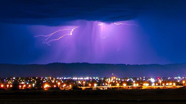 Adelaide hills taken from globe Darby salt lands, taken last night - CREDIT: Shane from Cornerstone Droneography