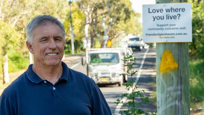 Friends of Glenhaven representative and objector Rick Allison at the location where the Glenhaven Mosque is being proposed. Picture: AAP Image/ Monique Harmer