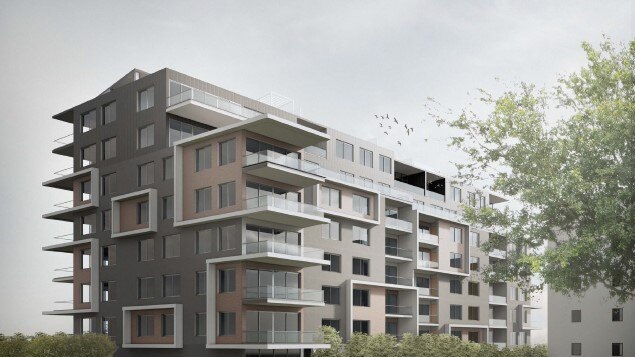 Artist impression of the residential apartments proposed for Iolanthe St Campbelltown.