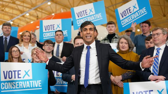 Rishi Sunak after the Tees Valley mayoral election count in Darlington, England. Picture: Getty Images