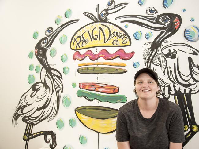 Owner Rindy Moroney loves creating unique and ridiculously tasty burgers. Picture: Troy Snook