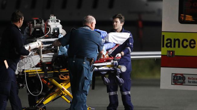 Injured workers were flown to Brisbane after an explosion at Grosvenor Coal Mine at Moranbah. Photo: Josh Woning