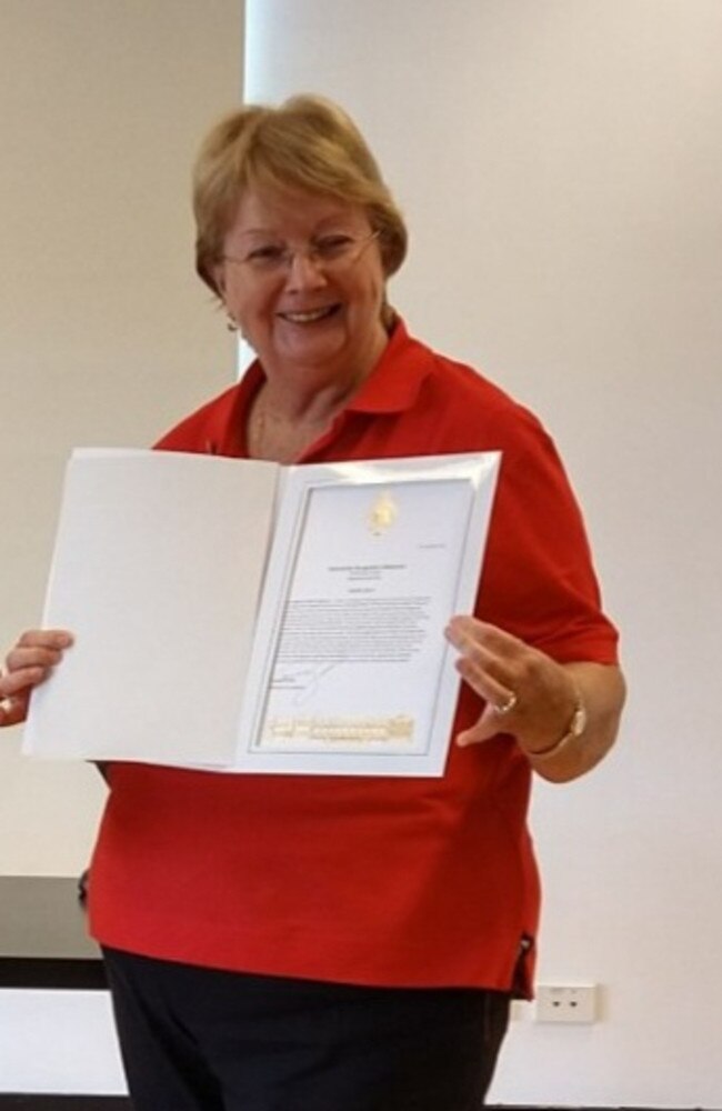 Alstonville‘s Kerry Gray receiving a certificate of gratitude for her volunteer work from Lismore MP Janelle Saffin.