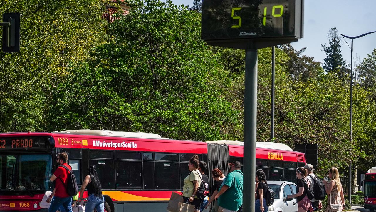 A street thermometer located in Seville, Spain marks 51 degrees. Picture: Eduardo Briones/Europa Press via Getty Images