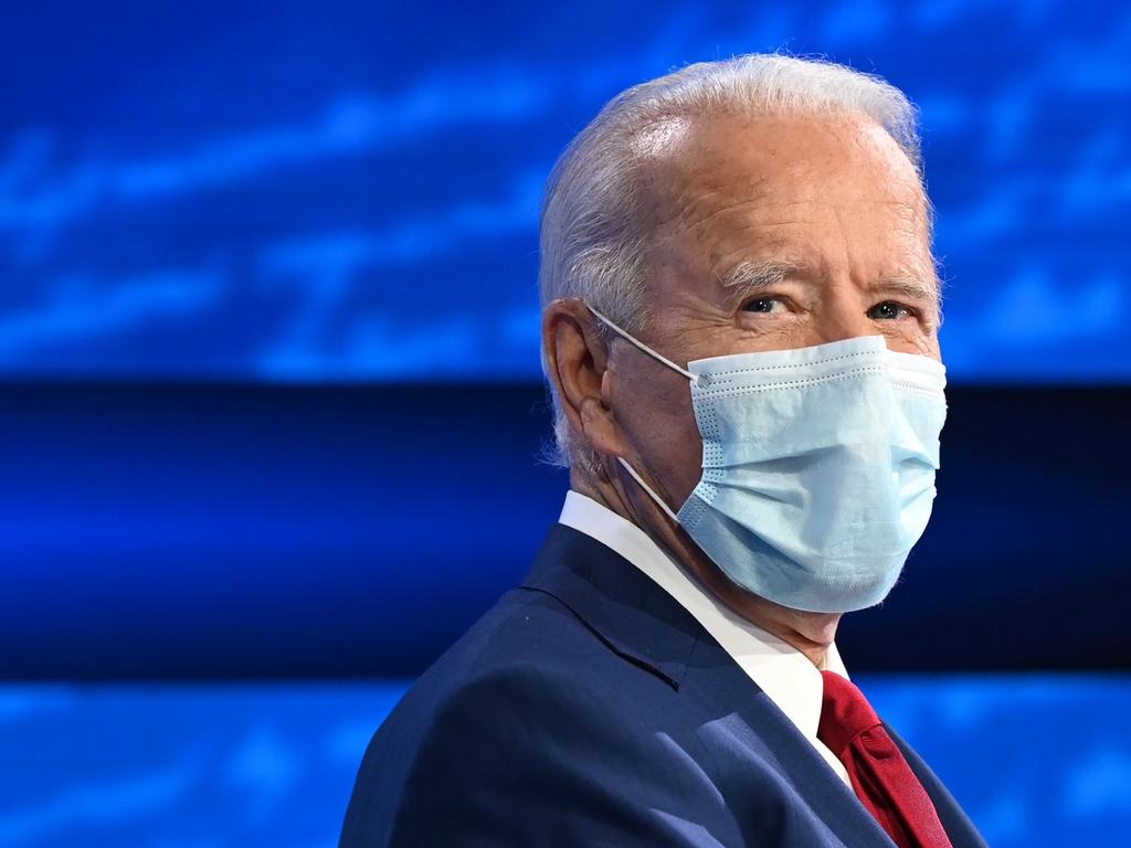 Democratic Presidential candidate and former US Vice President Joe Biden participates in an ABC News town hall event at the National Constitution Center in Philadelphia. Picture: Jim Watson/AFP