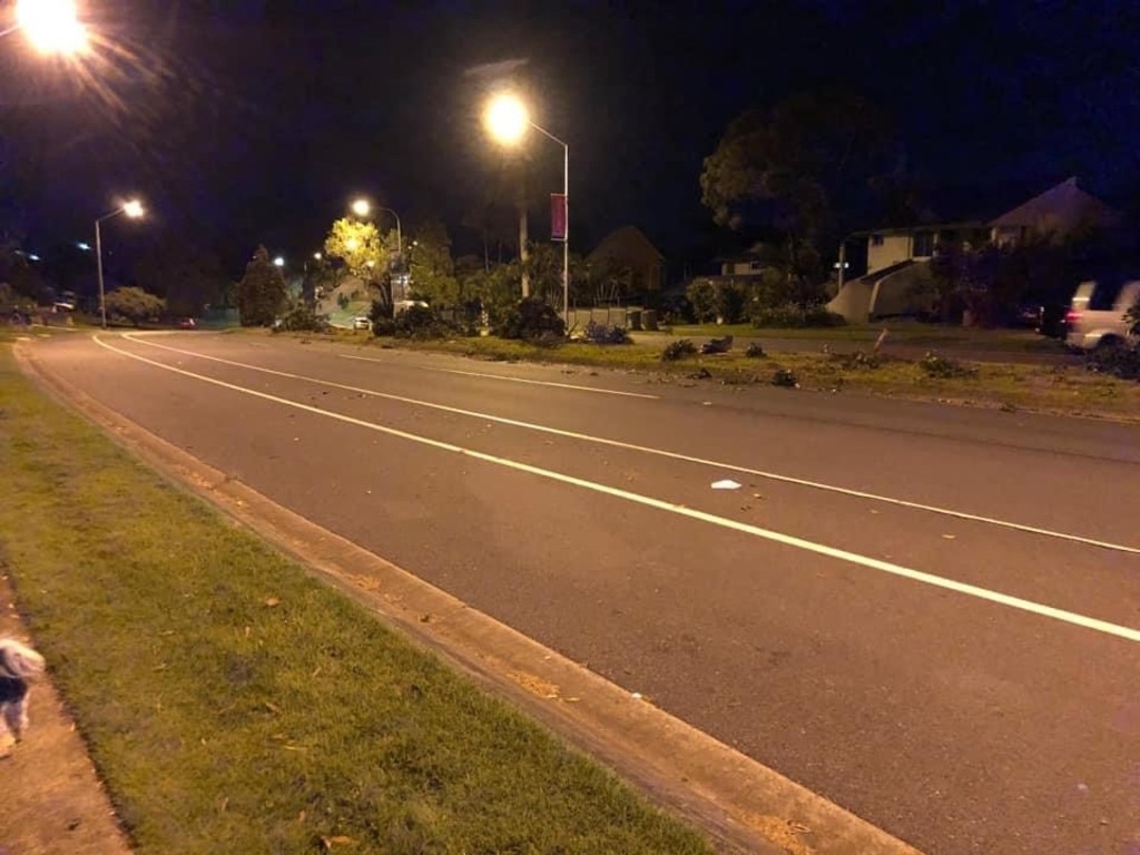 A man in his 40s was taken to Gold Coast University Hospital after he crashed into several parked cars in Robina