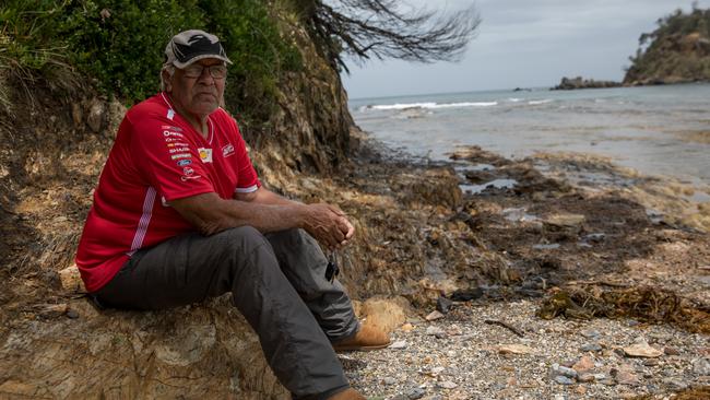 One the south coast's last Aboriginal fisherman, Andrew "Sam" Nye, stands metres away from where his family tent once stood on Barlings Beach, near Tomakin. Picture: Nathan Schmidt