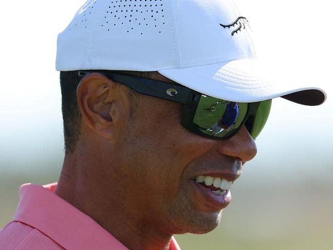 NASSAU, BAHAMAS - DECEMBER 03: Tiger Woods of the United States reacts on the range prior to the Hero World Challenge 2024 at Albany Golf Course on December 03, 2024 in Nassau, Bahamas.   Kevin C. Cox/Getty Images/AFP (Photo by Kevin C. Cox / GETTY IMAGES NORTH AMERICA / Getty Images via AFP)