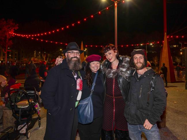 Brendon, She'll, Andrea and Mark at Winter Feast 2025 in Hobart. Picture: Caroline Tan