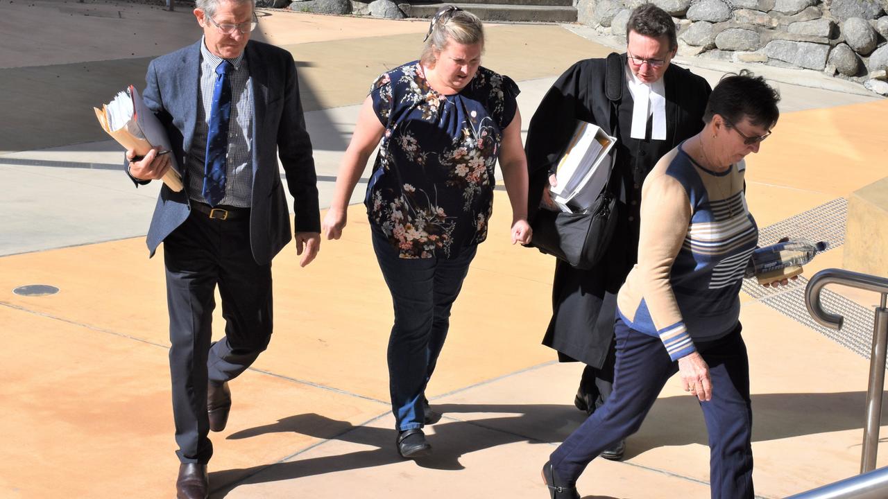 Bianca Maree Reynolds arriving at the Rockhampton Courthouse on June 26, 2023, with her legal representatives.